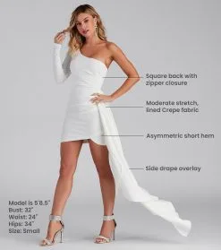 Windsor. Emily One-Shoulder Pleated Asymmetric Mini Dress -Bridal Dresses popular shop 05001 0542 9 c1f3ee18 8234 4b58 84e6 75af82a7ee27