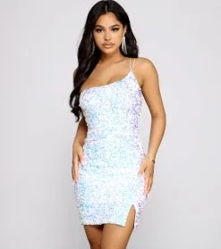 Windsor. Katrina Sequin One-Shoulder Bodycon Dress