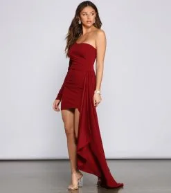 Windsor. Emily One-Shoulder Pleated Asymmetric Mini Dress -Bridal Dresses popular shop 05001 0618 3