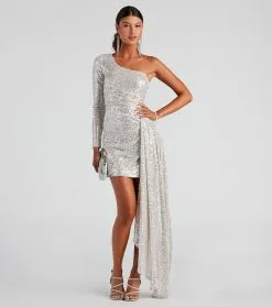 Windsor. Talulla Formal One-Shoulder Sequin Mini Dress -Bridal Dresses popular shop 05001 0716 3 fc7a9371 9fbf 4327 9825 3fdbf3f732c0