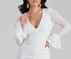 Windsor. Paola Feather Trim Sequin Bodycon Dress -Bridal Dresses popular shop 05001 0769 4