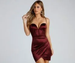 Windsor. Araceli Plunge Neck Satin Formal Dress -Bridal Dresses popular shop 05001 0837 1