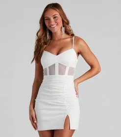 Windsor. Breanna Mesh Illusion Crepe Party Dress