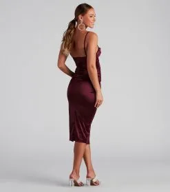 Windsor. Adisson Formal Satin Heat Stone Midi Dress -Bridal Dresses popular shop 05001 0983 3