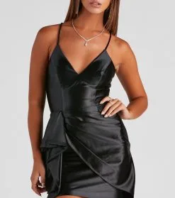 Windsor. Margret Satin Ruffle Party Dress 9 Windsor. Margret Satin Ruffle Party Dress -Bridal Dresses popular shop 05001 1065 4 09d21e0f 3139 429e 9040 9b84aec5d7cf