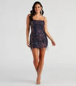 Windsor. Khloe Sequin Fringe Party Dress -Bridal Dresses popular shop 05001 1182 3