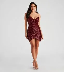 Windsor. Felicity Sequin Wrap Party Dress -Bridal Dresses popular shop 05001 1268 3