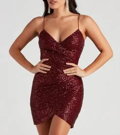 Windsor. Felicity Sequin Wrap Party Dress -Bridal Dresses popular shop 05001 1268 4