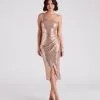 Windsor. Ava Formal Sequin Wrap Midi Dress -Bridal Dresses popular shop 05001 1269 1