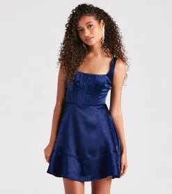 Windsor. Genesis Satin Corset A-Line Party Dress