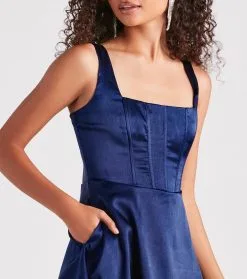 Windsor. Genesis Satin Corset A-Line Party Dress -Bridal Dresses popular shop 05001 1337 4