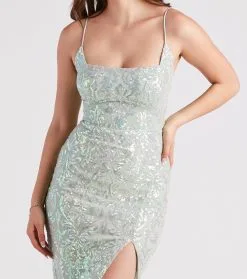 Windsor. Roxanne Formal Sequin Lace-Up Midi Dress -Bridal Dresses popular shop 05001 1346 4