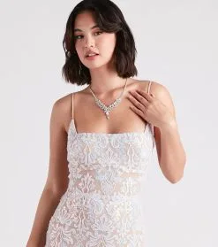 Windsor. Roxanne Formal Sequin Lace-Up Midi Dress -Bridal Dresses popular shop 05001 1348 4