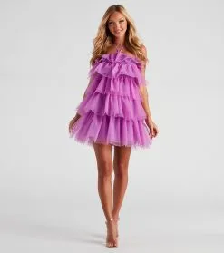 Windsor. Janice Tulle Halter Short Dress