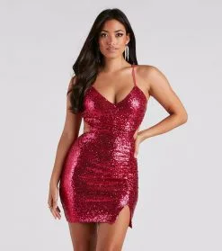 Windsor. Elsie Ruched Sequin Mini Dress -Bridal Dresses popular shop 05001 1380 1