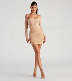Windsor. Marilyn Rhinestone Mesh Mini Dress -Bridal Dresses popular shop 05001 1412 3