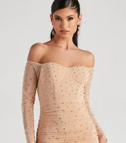 Windsor. Marilyn Rhinestone Mesh Mini Dress -Bridal Dresses popular shop 05001 1412 4