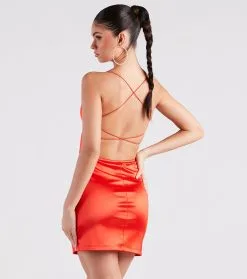 Windsor. Leanna Satin Strappy Mini Dress -Bridal Dresses popular shop 05001 1489 2