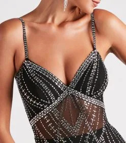 Windsor. Nessa Rhinestone Mesh Party Dress -Bridal Dresses popular shop 05001 1502 4