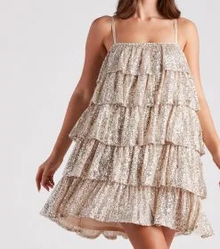 Windsor. Priah Sequin Tiered Ruffle Party Dress -Bridal Dresses popular shop 05001 1550 4 f77b1612 0fd4 4709 bc5c af4486b6a883