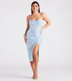 Windsor. Karley Formal Sequin Low Back Midi Dress -Bridal Dresses popular shop 05001 1669 1
