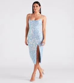 Windsor. Karley Formal Sequin Low Back Midi Dress -Bridal Dresses popular shop 05001 1669 3