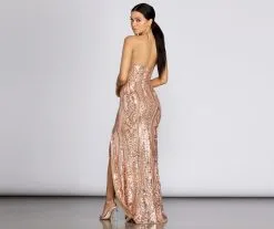 Windsor. Ines Strapless Sequin Slit Gown -Bridal Dresses popular shop 05002 0083 4
