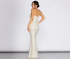 Windsor. Odessa Sequin Mesh Evening Gown -Bridal Dresses popular shop 05002 0292 4