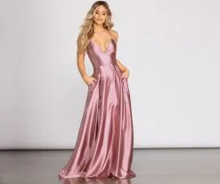 Windsor. Bindi Satin A-Line Dress