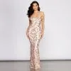 Windsor. Karleen Sequin Off Shoulder Dress