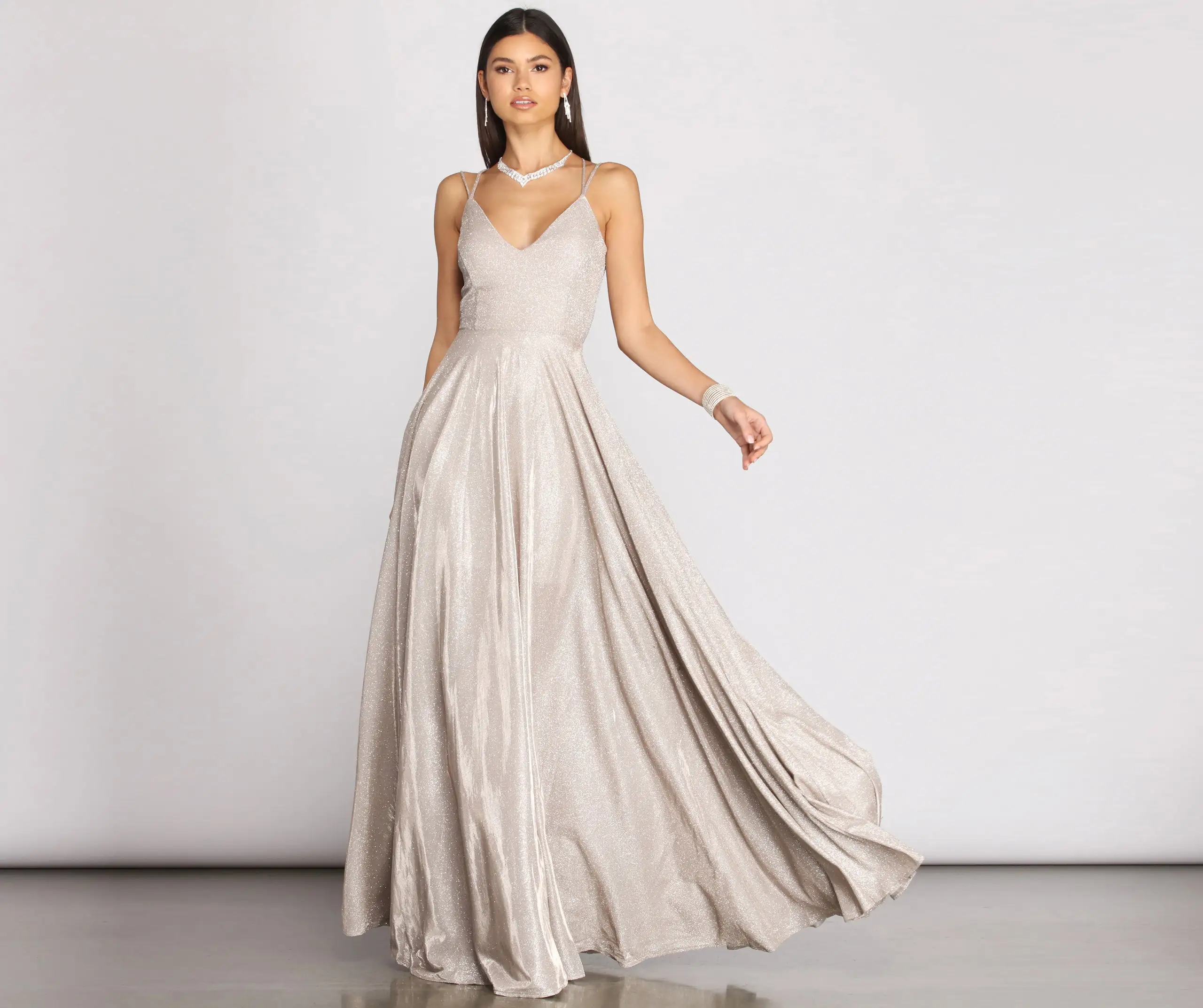 Windsor. Shira Shine Lace Back Gown 3 Windsor. Shira Shine Lace Back Gown