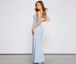 Windsor. Keira Glitter Knit High Slit Formal Dress -Bridal Dresses popular shop 05002 0895 2