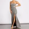Windsor. Miranda Strapless High Slit Formal Dress -Bridal Dresses popular shop 05002 0925 1