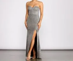 Windsor. Miranda Strapless High Slit Formal Dress -Bridal Dresses popular shop 05002 0925 4