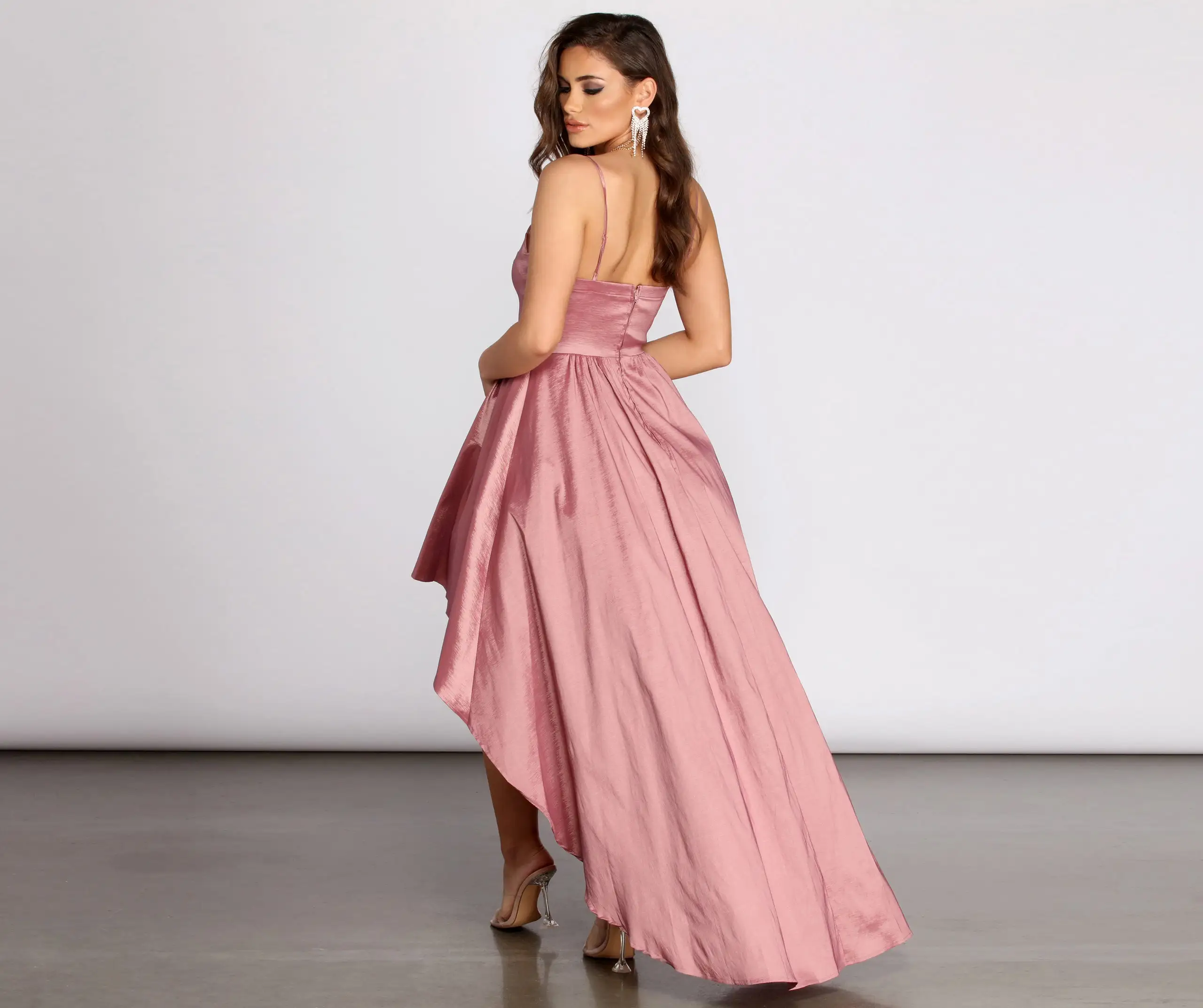 Windsor. Felicity Scallop Neck Taffeta High Low Dress 4 Windsor. Felicity Scallop Neck Taffeta High Low Dress - Image 2
