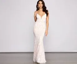 Windsor. Sophia Sequin Sleeveless Formal Dress