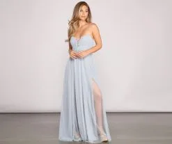 Windsor. Aviva Formal A-Line High Slit Dress -Bridal Dresses popular shop 05002 1231 4