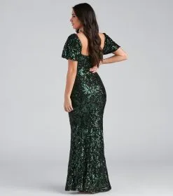 Windsor. Quinn Sequin Scroll Puff Sleeve Dress -Bridal Dresses popular shop 05002 1522 2 e60f0d16 1bce 4928 b58f ad15e4aa19db