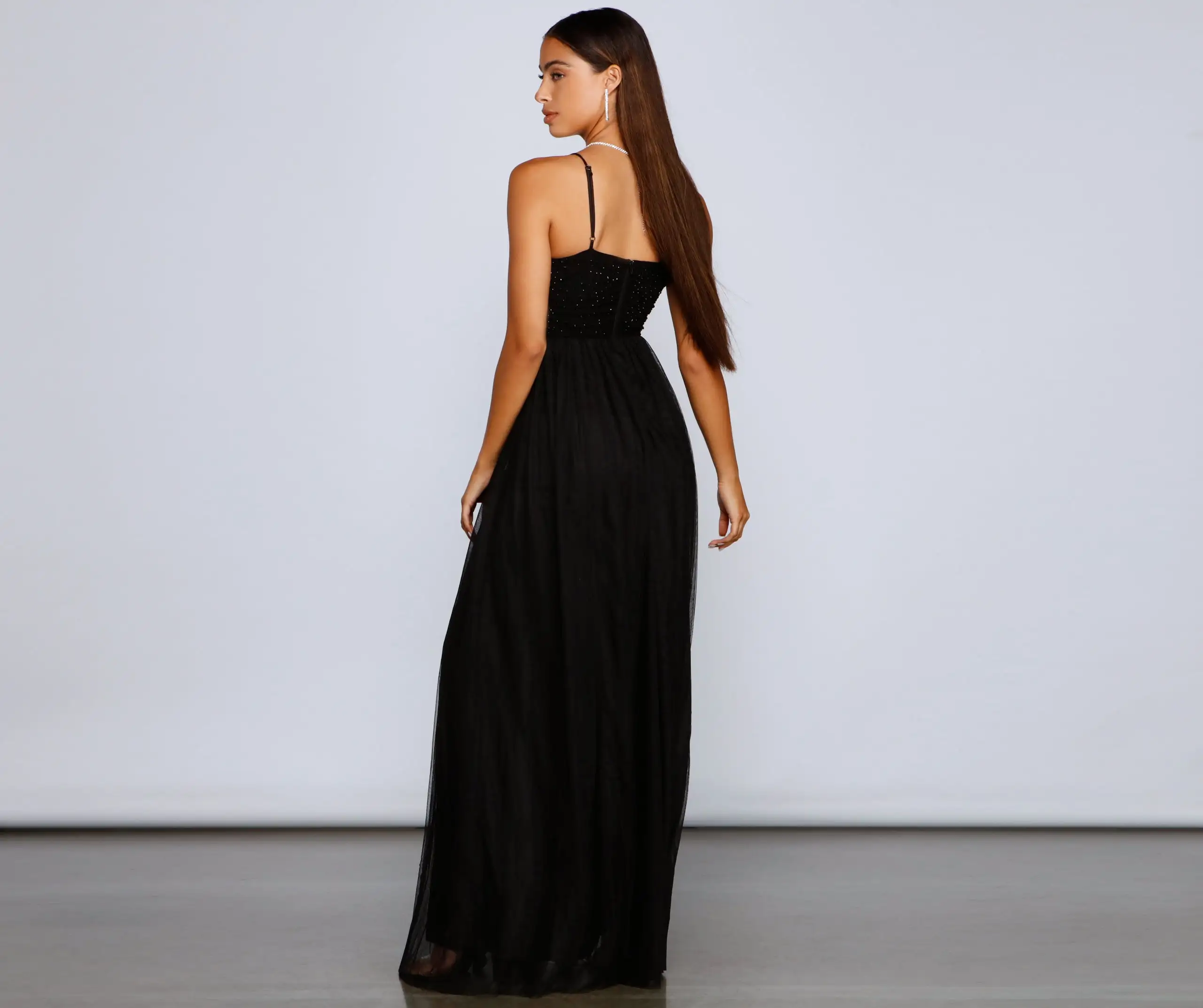 Windsor. Rachel Rhinestone Mesh Formal Dress 4 Windsor. Rachel Rhinestone Mesh Formal Dress - Image 2