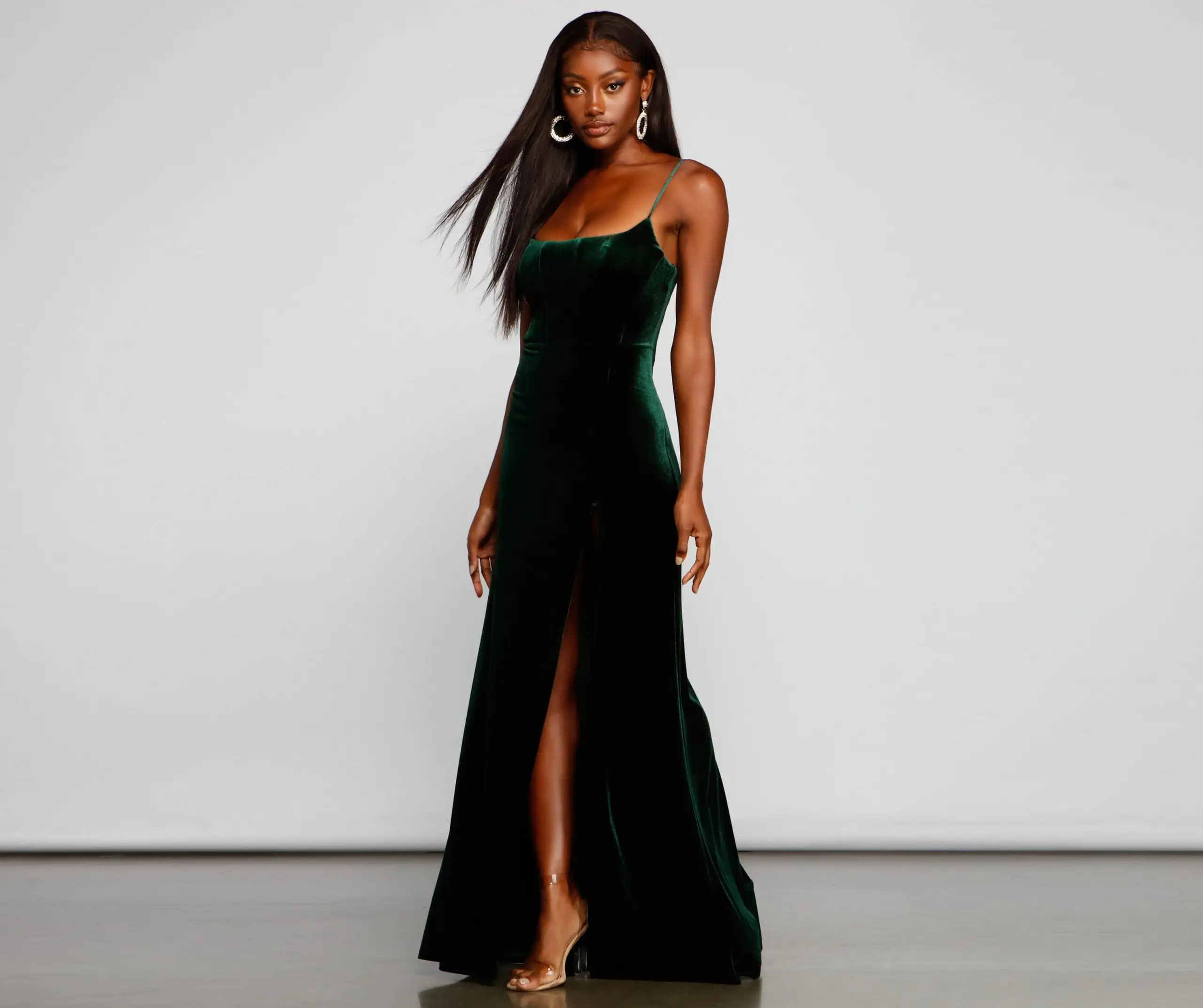 Windsor. Liv Formal High Slit Velvet Dress 5 Windsor. Liv Formal High Slit Velvet Dress - Image 3