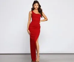 Windsor. Kinsley One-Shoulder High-Slit Dress -Bridal Dresses popular shop 05002 1564 1