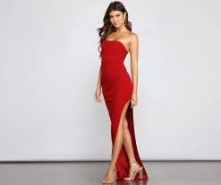 Windsor. Kinsley One-Shoulder High-Slit Dress