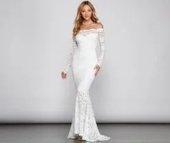 Windsor. Betty Formal Off The Shoulder Lace Dress -Bridal Dresses popular shop 05002 1705 3