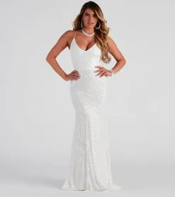 Windsor. Natalie Sequin A-Line Formal Dress