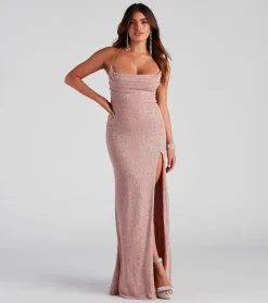 Windsor. Lorelai Formal Glitter Long Dress