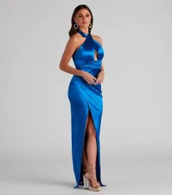 Windsor. Kaylee Halter Satin Formal Dress -Bridal Dresses popular shop 05002 2473 3 13998324 7d43 48d6 b562 00f766817b52