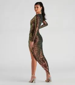 Windsor. Malika Sequin Asymmetrical Long Dress -Bridal Dresses popular shop 05002 2571 2