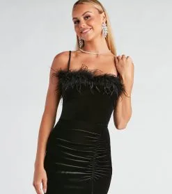 Windsor. Jaime Feather Trim Velvet Mermaid Dress 13 Windsor. Jaime Feather Trim Velvet Mermaid Dress -Bridal Dresses popular shop 05002 2608 4 1