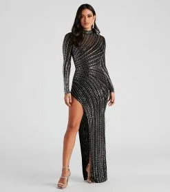 Windsor. Dana Formal Heat Stone Long Dress