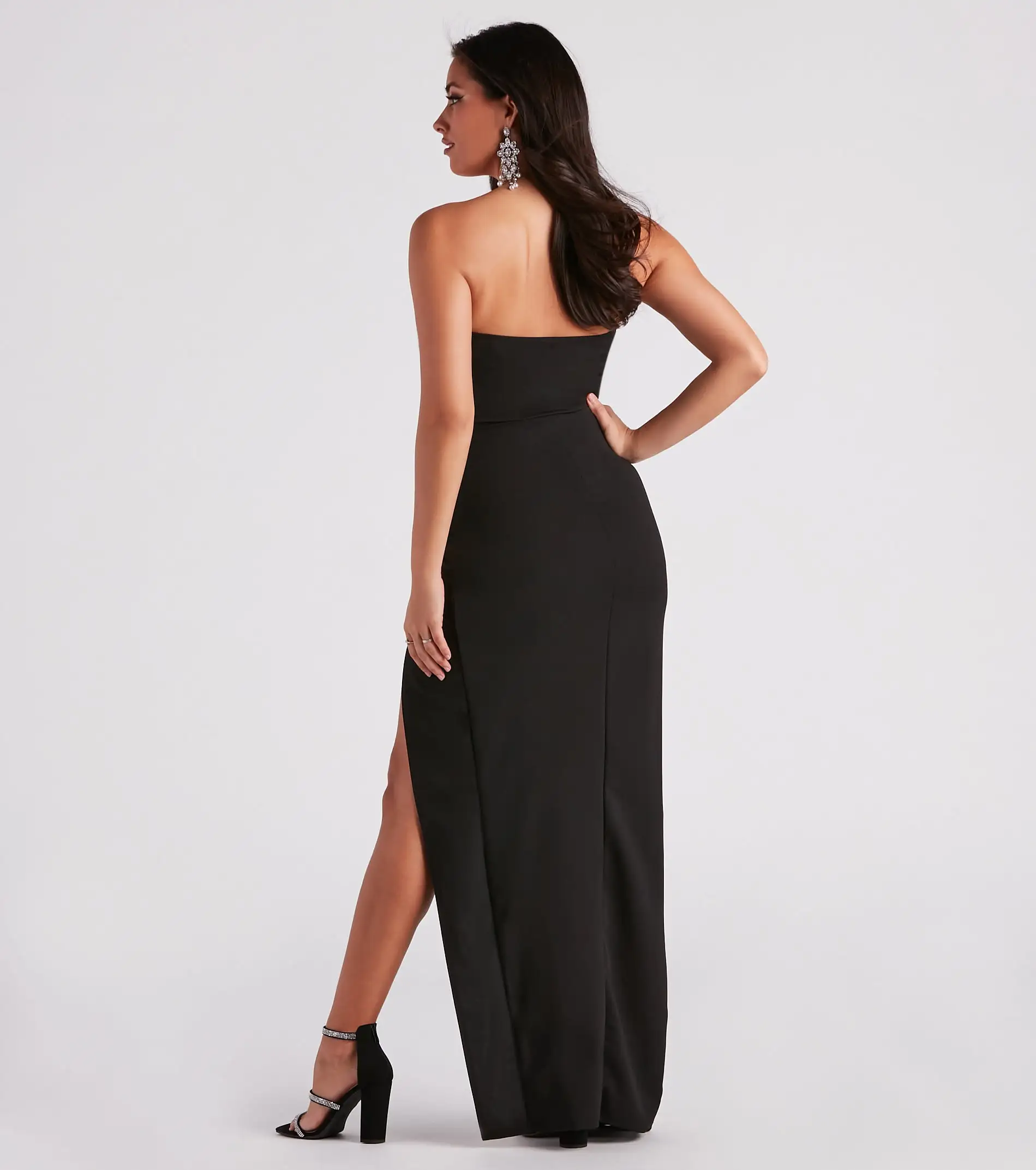Windsor. Whittney Strapless High Slit Formal Dress 4 Windsor. Whittney Strapless High Slit Formal Dress - Image 2